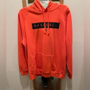 Baseball lifestyle 101 hoodie orange with black letters Men’s extra Large